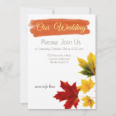 Kleurrijke  esdoornbladeren voor bruiloften kaart (Achterkant)