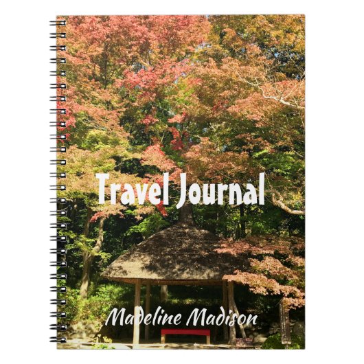 Kleurrijke esdoorns en theehuis notitieboek (Voorkant)