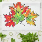 Kleurrijke esdorenbladeren theedoek (Gevouwen)