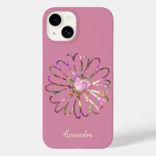 Kleurrijke esthetische regenboog stijlvolle bloem Case-Mate iPhone case (Achterkant)
