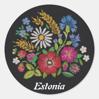 Kleurrijke Estlandse wilde bloemen Stickers