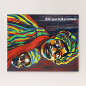 Kleurrijke ethische kunst, Afrikaanse moeder en ki Legpuzzel (Horizontaal)