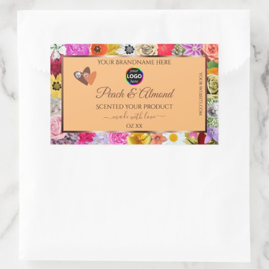 Kleurrijke etiketten met perzikkleurige platte pro (Tas)