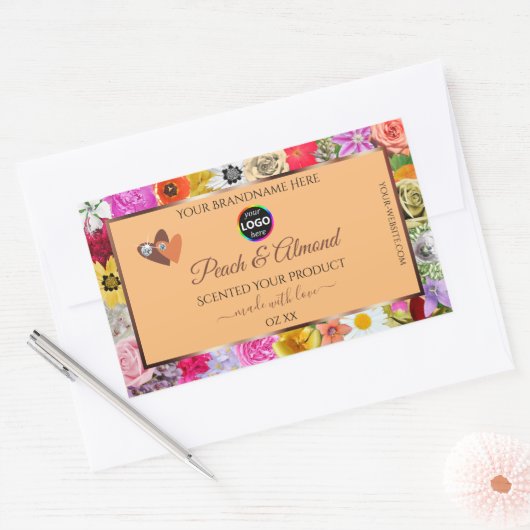Kleurrijke etiketten met perzikkleurige platte pro (Envelop)