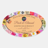 Kleurrijke etiketten met perzikkleurige platte pro (Voorkant)