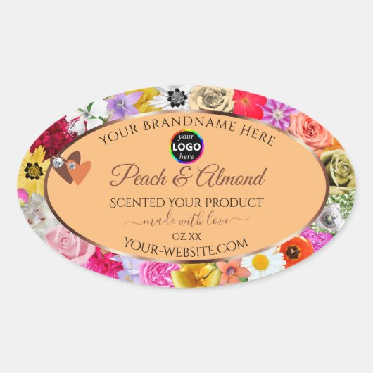 Kleurrijke etiketten met perzikkleurige platte pro (Voorkant)