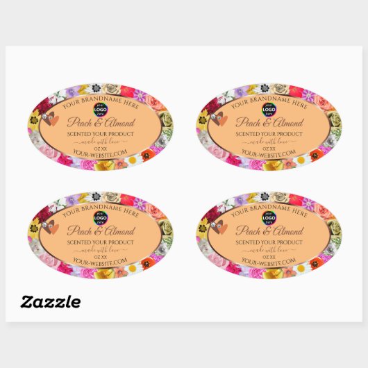 Kleurrijke etiketten met perzikkleurige platte pro (Vel)