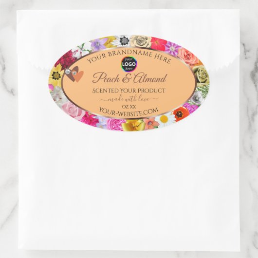 Kleurrijke etiketten met perzikkleurige platte pro (Tas)