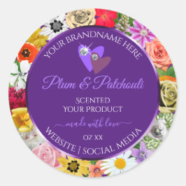 Kleurrijke etiketten van Paarse Lijsten van Floral