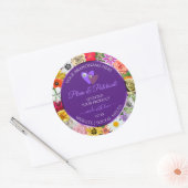 Kleurrijke etiketten van Paarse Lijsten van Floral (Envelop)