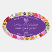 Kleurrijke etiketten van Paarse Lijsten van Floral (Voorkant)