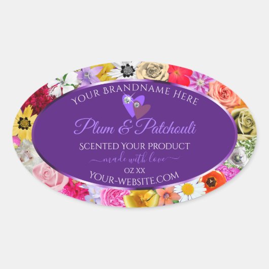 Kleurrijke etiketten van Paarse Lijsten van Floral (Voorkant)