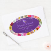 Kleurrijke etiketten van Paarse Lijsten van Floral (Envelop)