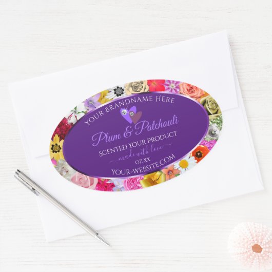 Kleurrijke etiketten van Paarse Lijsten van Floral (Envelop)