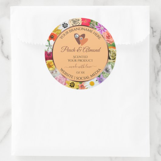 Kleurrijke etiketten van perzikkleurige pekelprodu (Tas)