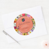 Kleurrijke etiketten van zalmproducten voor Floral (Envelop)