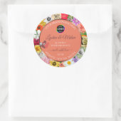 Kleurrijke etiketten van zalmproducten voor Floral (Tas)