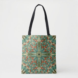 Kleurrijke etnische achtergrond. Arabesque vi Tote Bag