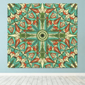 Kleurrijke etnische Arabesk: Ornament Canvas Afdruk (Insitu (Houten vloer))
