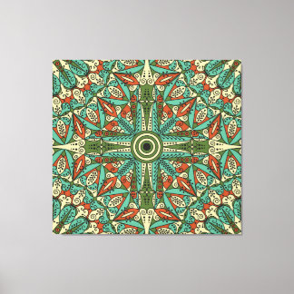 Kleurrijke etnische Arabesk:  Ornament Canvas Afdruk