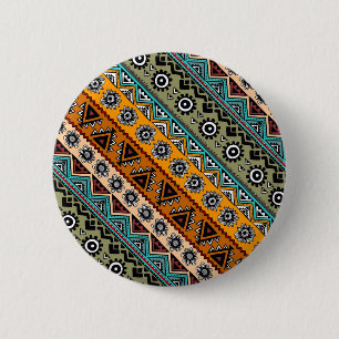 Kleurrijke etnische aztec-patronen ontwerpen decor ronde button 5,7 cm