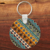 Kleurrijke etnische aztec-patronen ontwerpen decor sleutelhanger (Voorkant)
