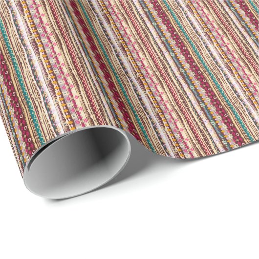 Kleurrijke etnische Boho Tribal Patroon Cadeaupapier (Rol Hoek)