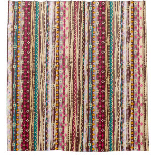 Kleurrijke etnische Boho Tribal Patroon Douchegordijn