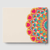 Kleurrijke etnische Mandala Bold & Heldere Bruilof Gastenboek (Achterkant)