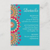 Kleurrijke etnische Mandala Bold & Heldere Bruilof Informatiekaartje (Voorkant)