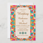 Kleurrijke etnische Mandala Bold & Heldere Bruilof Kaart (Voorkant)