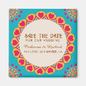 Kleurrijke etnische Mandala Bold & Heldere Bruilof Magneet (Voorkant)