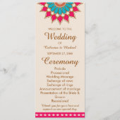 Kleurrijke etnische Mandala Bold & Heldere Bruilof Programmakaart (Voorkant)