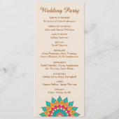 Kleurrijke etnische Mandala Bold & Heldere Bruilof Programmakaart (Achterkant)