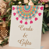 Kleurrijke etnische Mandala Bold & Heldere Bruilof Reclamebord Met Voetstuk