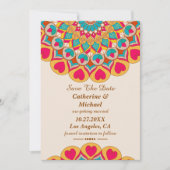 Kleurrijke etnische Mandala Bold & Heldere Bruilof Save The Date (Voorkant)