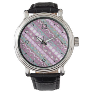 Kleurrijke etnische patronen ontwerpen muispad horloge