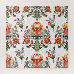 Kleurrijke etnische Petrykivka: Oekraïense bloemen Legpuzzel
