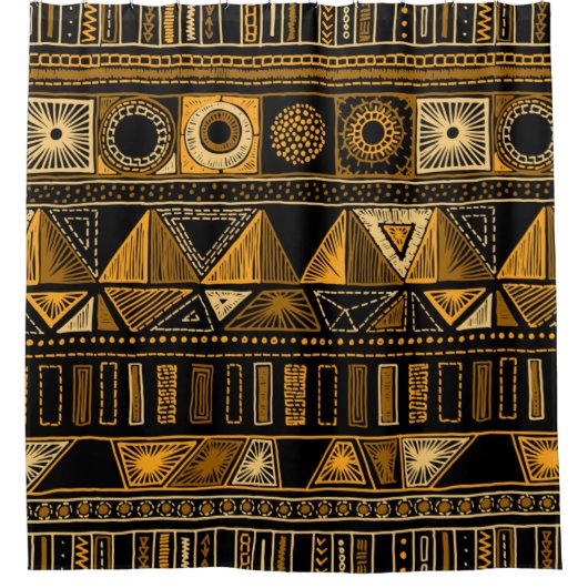 Kleurrijke etnische stammen naadloos patroon douchegordijn (Voorkant)