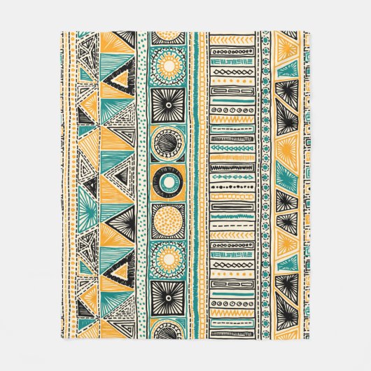 Kleurrijke etnische stammen naadloos patroon fleece deken (Voorkant)