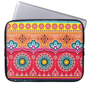 Kleurrijke etnische stammen naadloos patroon laptop sleeve