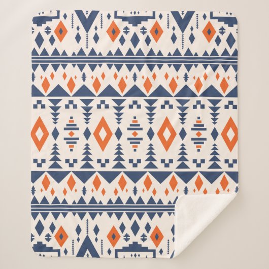 Kleurrijke etnische stammen naadloos patroon sherpa deken (Voorkant)