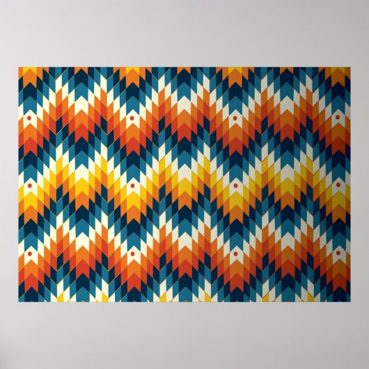 Kleurrijke etnische stammengemeenschap naadloos pa poster (Voorkant)
