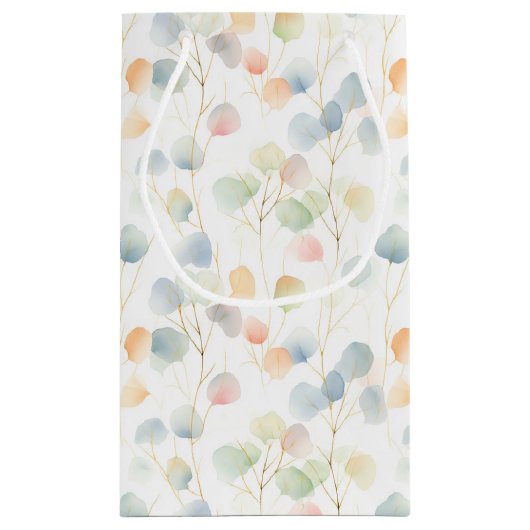 Kleurrijke Eucalyptus Foliage Gift Bag Klein Cadeauzakje (Achterkant)