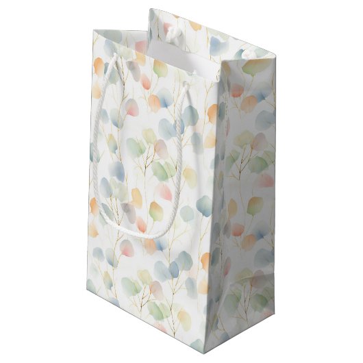 Kleurrijke Eucalyptus Foliage Gift Bag Klein Cadeauzakje (Achterkant Gekanteld)