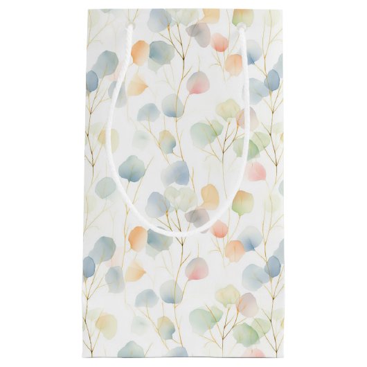 Kleurrijke Eucalyptus Foliage Gift Bag Klein Cadeauzakje (Voorkant)