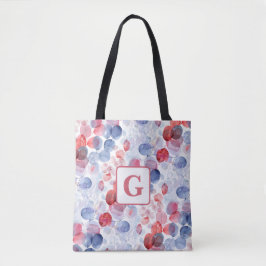 Kleurrijke Eucalyptus Waterverf Bladeren monogram Tote Bag