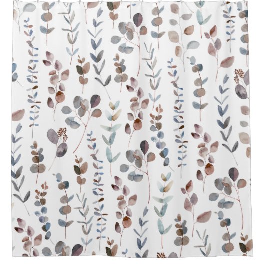 Kleurrijke Eucalyptus Waterverf leest Douchegordijn (Voorkant)