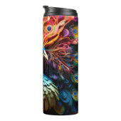Kleurrijke & Exotische 3D Peacock Thermosbeker (Geroteerd rechts)