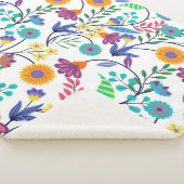 Kleurrijke exotische bloemen achtergrond patroon-2 sherpa deken (3/4)